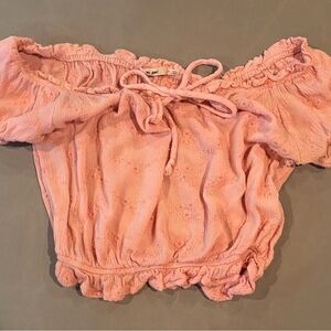 Pink floral crop top